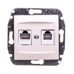 CARLA Gniazdo teleinformatyczne RJ11+RJ45 kremowe 1759-11