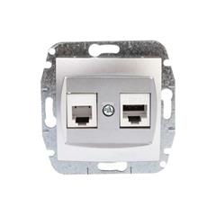CARLA Gniazdo teleinformatyczne RJ11+RJ45 cat 6 srebrne 1785-16