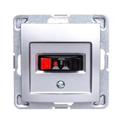 IMPRESJA Gniazdo głośnikowe pojedyncze srebrne GG-1Y/m/18