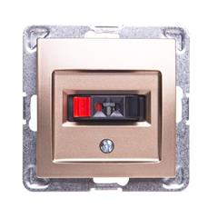 IMPRESJA Gniazdo głośnikowe pojedyncze złoty metalik GG-1Y/m/28