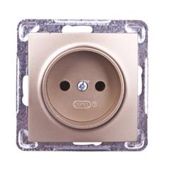 IMPRESJA Gniazdo pojedyncze b/u 16A złoty metalik GP-1Y/m/28