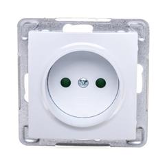 IMPRESJA Gniazdo pojedyncze b/u 16A z przesłonami białe GP-1YP/m/00