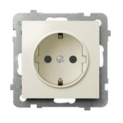 IMPRESJA Gniazdo pojedyncze z/u 16A schuko ecrue GP-1YS/m/27