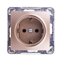 IMPRESJA Gniazdo pojedyncze z/u 16A schuko złoty metalik GP-1YS/m/28