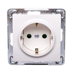IMPRESJA Gniazdo pojedyncze z/u 16A schuko ecrue GP-1YSP/m/27