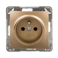 IMPRESJA Gniazdo pojedyncze z/u 16A złoty metalik GP-1YZ/m/28