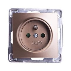 IMPRESJA Gniazdo pojedyncze z/u 16A złoty metalik GP-1YZP/m/28