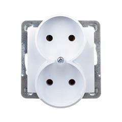 IMPRESJA Gniazdo podwójne b/u 16A białe GP-2YR/m/00