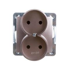 IMPRESJA Gniazdo podwójne b/u 16A tytan GP-2YR/m/23