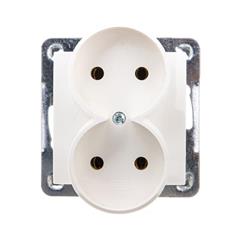 IMPRESJA Gniazdo podwójne b/u 16A ecrue GP-2YR/m/27