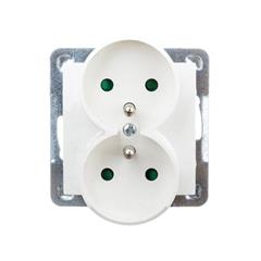 IMPRESJA Gniazdo podwójne z/u 16A ecrue GP-2YRZP/m/27