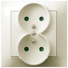 IMPRESJA Gniazdo podwójne z/u 16A ecrue GP-2YZP/27