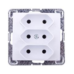 IMPRESJA Gniazdo potrójne b/u 2,5A EURO białe GP-3Y/m/00