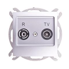 IMPRESJA Gniazdo antenowe RTV przelotowe ZAP-10 srebrne GPA-10YP/m/18