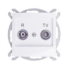 IMPRESJA Gniazdo antenowe RTV przelotowe ZAP-14 białe GPA-14YP/m/00