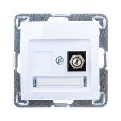 IMPRESJA Gniazdo antenowe pojedyncze typu F białe GPA-1Y/m/00