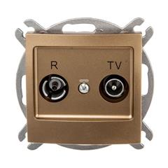 IMPRESJA Gniazdo antenowe RTV końcowe złoty metalik GPA-YK/m/28