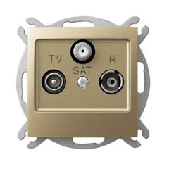 IMPRESJA Gniazdo antenowe RTV-SAT złoty metalik GPA-YS/m/28