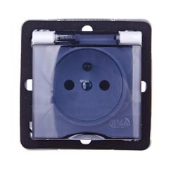 IMPRESJA Gniazdo hermetyczne z/u 16A IP44 z klapką dymną białe GPH-1YZ/m/00/d