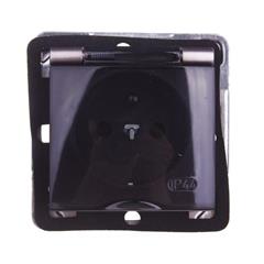 IMPRESJA Gniazdo hermetyczne z/u 16A IP44 z klapką dymną tytan GPH-1YZ/m/23/d