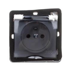 IMPRESJA Gniazdo hermetyczne z/u 16A IP44 z klapką dymną ecrue GPH-1YZ/m/27/d