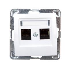 IMPRESJA Gniazdo komputerowe podwójne RJ45 kat.5e białe GPK-2Y/K/m/00