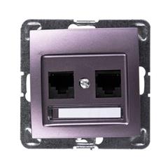 IMPRESJA Gniazdo komputerowe podwójne RJ45 kat.5e tytan GPK-2Y/K/m/23