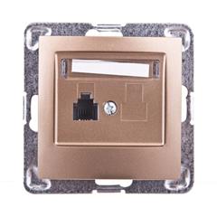 IMPRESJA Gniazdo telefoniczne pojedyncze złoty metalik GPT-1Y/m/28