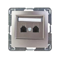 IMPRESJA Gniazdo telefoniczne podwójne tytan GPT-2YN/m/23