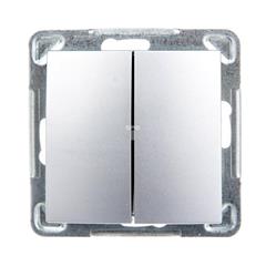 IMPRESJA Przycisk podwójny srebrny ŁP-17Y/m/18