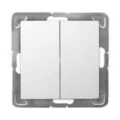 IMPRESJA Łącznik schodowy + jednobiegunowy biały ŁP-9Y/m/00