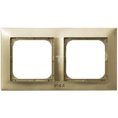 IMPRESJA Ramka podwójna do łączników IP-44 złoty metalik RH-2Y/28