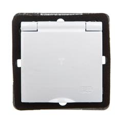 IMPRESJA Gniazdo hermetyczne z/u 16A schuko IP44 z klapką i przesłonami białe GPH-1YSP/m/00/w