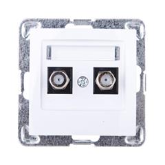 IMPRESJA Gniazdo antenowe podwójne typu F białe GPA-2YF/m/00