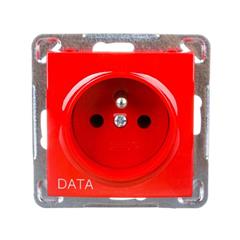 IMPRESJA Gniazdo pojedyncze z/u 16A DATA czerwone GP-1YZD/m/00