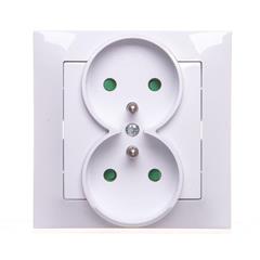 IMPRESJA Gniazdo podwójne z/u 16A białe GP-2YZP/00