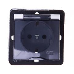 IMPRESJA Gniazdo hermetyczne z/u 16A schuko IP44 z klapką dymną białe GPH-1YS/m/00/d