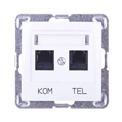 IMPRESJA Gniazdo teleinformatyczne RJ11 + RJ45 białe GPKT-Y/K/m/00