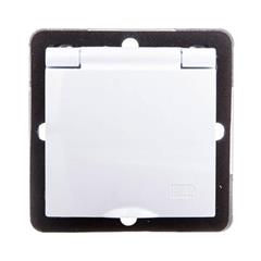 IMPRESJA Gniazdo hermetyczne z/u 16A IP44 z klapką i przesłonami białe GPH-1YZP/m/00/w