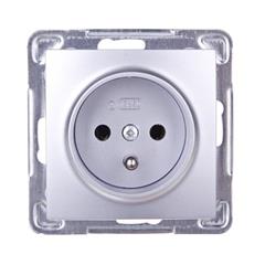 IMPRESJA Gniazdo pojedyncze z/u 16A srebrne GP-1YZ/m/18