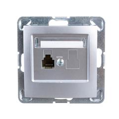 IMPRESJA Gniazdo telefoniczne pojedyncze srebrne GPT-1Y/m/18