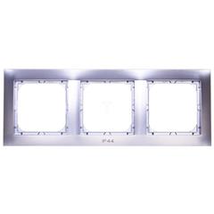 IMPRESJA Ramka potrójna do łączników IP-44 srebrna RH-3Y/18