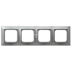 IMPRESJA Ramka poczwórna do łączników IP-44 srebrna RH-4Y/18
