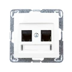 IMPRESJA Gniazdo komputerowe podwójne RJ45 kat.5e ecrue GPK-2Y/K/m/27