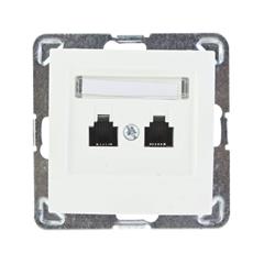 IMPRESJA Gniazdo telefoniczne podwójne niezlaeżne ecrue GPT-2YN/m/27