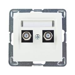 IMPRESJA Gniazdo antenowe podwójne typu F ecrue GPA-2YF/m/27