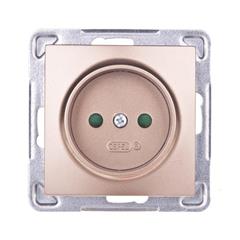 IMPRESJA Gniazdo pojedyncze b/u 16A z przesłonami złoty metalik GP-1YP/m/28