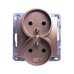 IMPRESJA Gniazdo podwójne z/u 16A złoty metalik GP-2YRZ/m/28