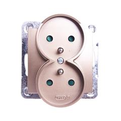 IMPRESJA Gniazdo podwójne z/u 16A złoty metalik GP-2YRZP/m/28