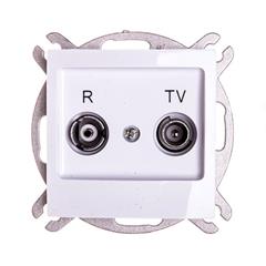 IMPRESJA Gniazdo antenowe RTV przelotowe białe GPA-10YP/m/00